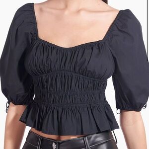 Staud Faye Gathered Puff Sleeve top - Size Small